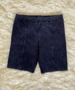 Paper Flower Black Wash Biker Short Clearance