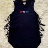 Paper Flower Butterfly Fringe Tank