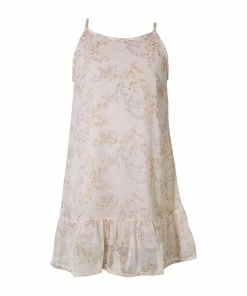 Paper Crane Pink Print Spaghetti Strap Dress Tween