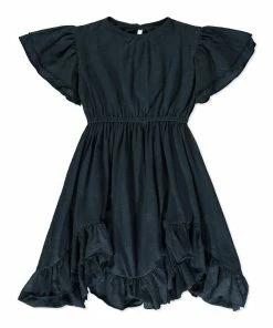 Girls Poppet & Fox Ruffle Hem Midi Dress