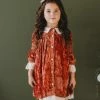 Ren & Rouge Rust Velvet Dress