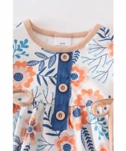 Honeydew Blue& Beige Floral Bubble Baby Clothes