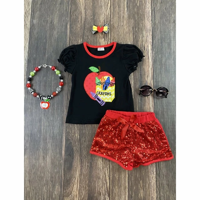 Flash Sale π Girls Honeydew Sequin Back To School Short Set β¨ 3 Girls Honeydew Sequin Back To School Short Set