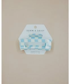 Denim & Daisy Checkerboard Claw Clip