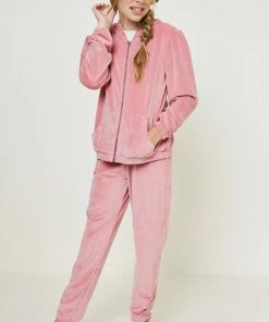 Tween Hayden Ribbed Velour Hoodie