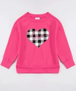 Honeydew Pink Love Heart Sweatshirt