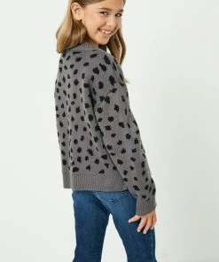 Hayden Front Pocket Animal Print Cardigan Tween