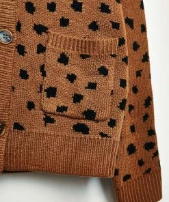 Hayden Front Pocket Animal Print Cardigan Tween