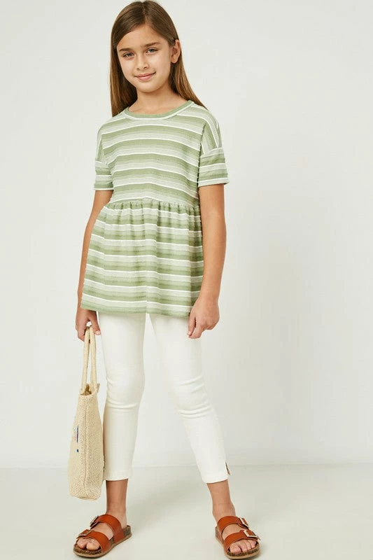 Best Pirce π Hayden 3 Stripe Peplum Top π 3 Hayden 3 Stripe Peplum Top