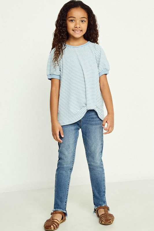 New π₯° Tween Hayden Blue Stripe Tuck Hem Tee π 4 Tween Hayden Blue Stripe Tuck Hem Tee
