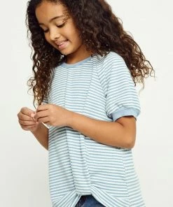 New π₯° Tween Hayden Blue Stripe Tuck Hem Tee π 7 Tween Hayden Blue Stripe Tuck Hem Tee
