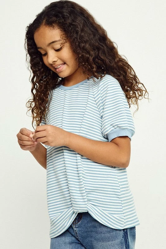 New π₯° Tween Hayden Blue Stripe Tuck Hem Tee π 5 Tween Hayden Blue Stripe Tuck Hem Tee