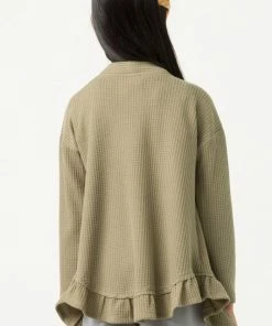 Buy ⭐ Tween Hayden Waffle Ruffle Hem Cardigan ✔️ 9 Tween Hayden Waffle Ruffle Hem Cardigan