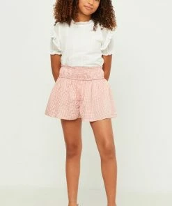 Hayden Check Smock Waist Shorts Tween