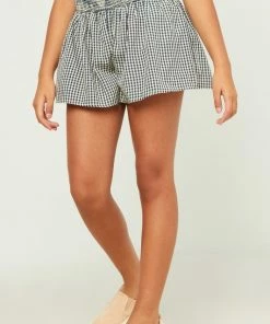 Hayden Check Smock Waist Shorts Tween
