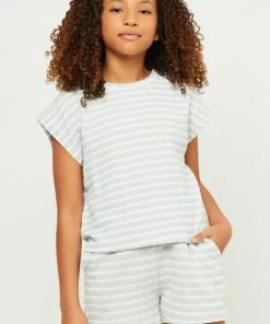 Hayden Textured Stripe Short Set