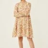 Hayden Floral Sketch Print Button Dress Tween