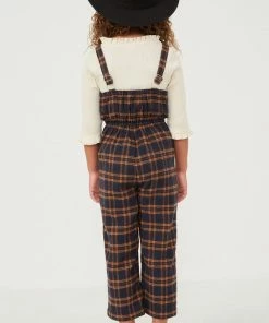Tween Hayden Brushed Plaid Overall