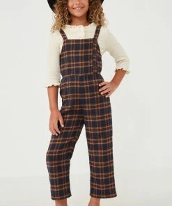 Tween Hayden Brushed Plaid Overall
