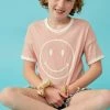 Tween Hayden Smiley Face Pink Tee