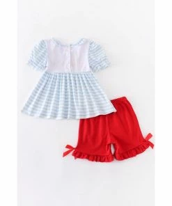 Cheap π Girls Honeydew Blue Stripe Apple Embroidery Set π₯ 7 Girls Honeydew Blue Stripe Apple Embroidery Set