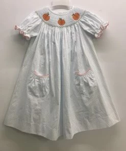 Banana Split Pumpkin Dot Pocket Bishop Dress Girls