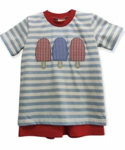 Banana Split Patriotic Popsicle Boys Short Set
