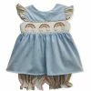 Girls Banana Split Rainbow Smocked Bloomer Set