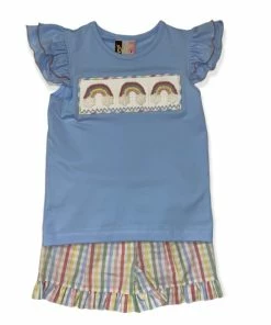 Banana Split Rainbow Smocked Short Set Girls