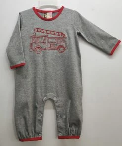 Banana Split Firetruck Romper Boys