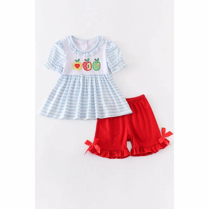 Cheap π Girls Honeydew Blue Stripe Apple Embroidery Set π₯ 3 Girls Honeydew Blue Stripe Apple Embroidery Set