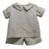 Boys Banana Split Khaki Linen Short Set