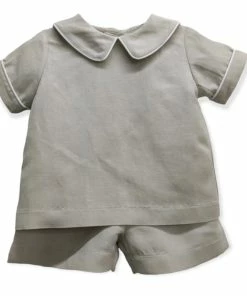 Boys Banana Split Khaki Linen Short Set