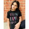Paper Flower Think Happy Thoughts Shirt Tween