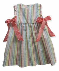 Banana Split Rainbow Gingham Check Dress