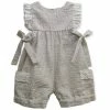 Girls Banana Split Layla Khaki Seersucker Romper