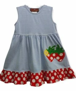 Girls Millie Jay Strawberry Stripe Knit Dress
