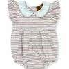 Millie Jay Rose Stripe Flutter Sleeve Bubble Baby Clothes