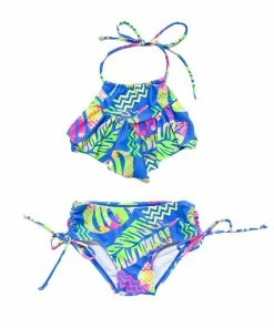 Girls Blueberry Bay Palmera Edge Two Piece Swimsuit