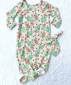 Charlies Project Deck The Halls Knotted Gown & Hat Baby Clothes