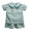 Three Sisters Bunny Embroidery Boys Short Set