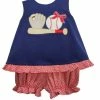 Baby Clothes Three Sisters Girls Baseball Applique Bloomer Set