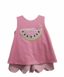 Three Sisters Pink Watermelon Slice Short Set Girls