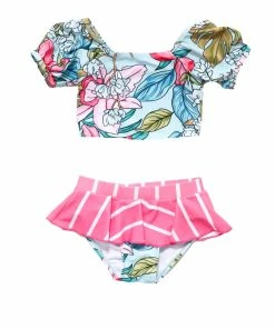 Blueberry Bay Silver Seaside Two Piece Swimsuit Girls