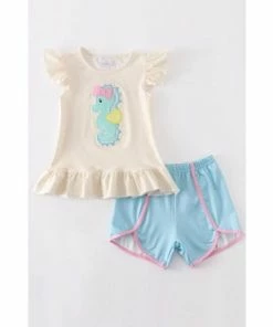 Clearance Honeydew Seahorse Girls Short Set