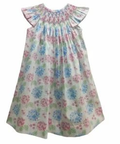 Aid Through Trade Three Sisters Hydrangea Smocked Angel Sleeve Bishop