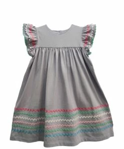 Whoopsie Daisy Girls Three Sisters Lavender Ric Rac Dress