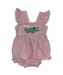 Three Sisters Baby Girls Seersucker Alligator Bubble Baby Clothes