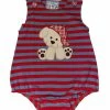 Three Sisters Baby Puppy Stripe Applique Bubble