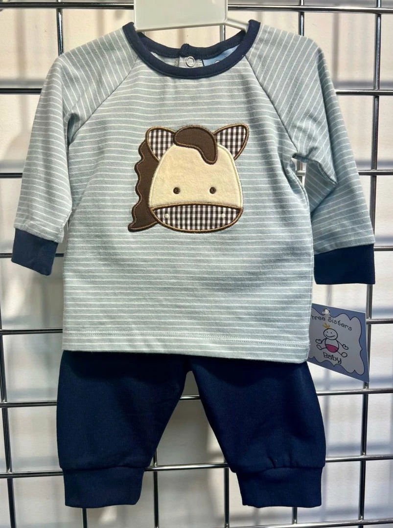 Brand new ✔️ Three Sisters Boys Horse Pant Set ❤️ 3 Three Sisters Boys Horse Pant Set